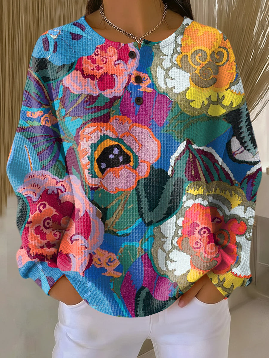 Alerisse | Sweater with Large Colourful Flowers