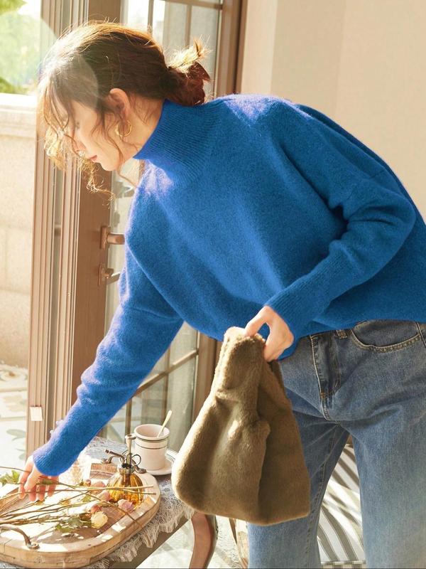 Zoey | Women High Neck Loose Knit Pullover Sweater