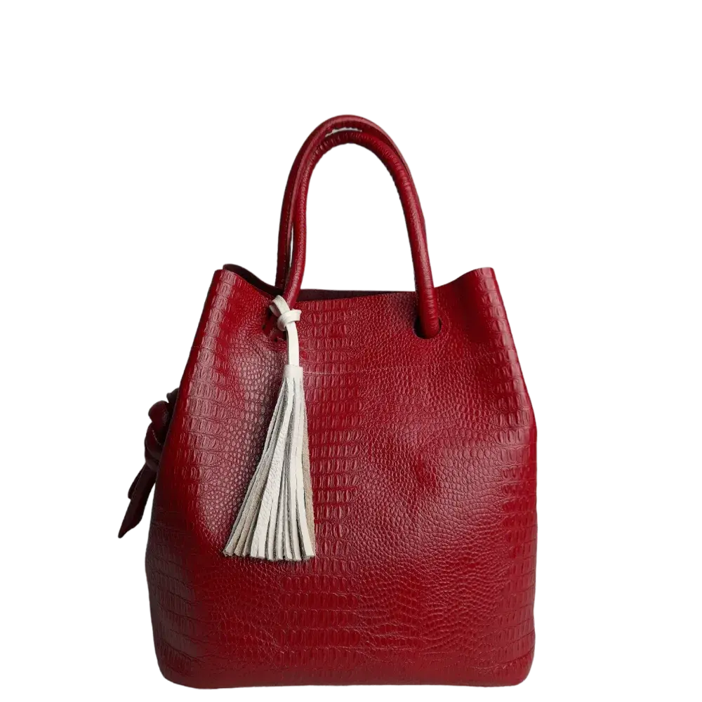 Brigitte | Women's Leather Bag in Red