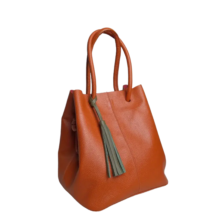 Brigitte | Orange Women's Leather Bag