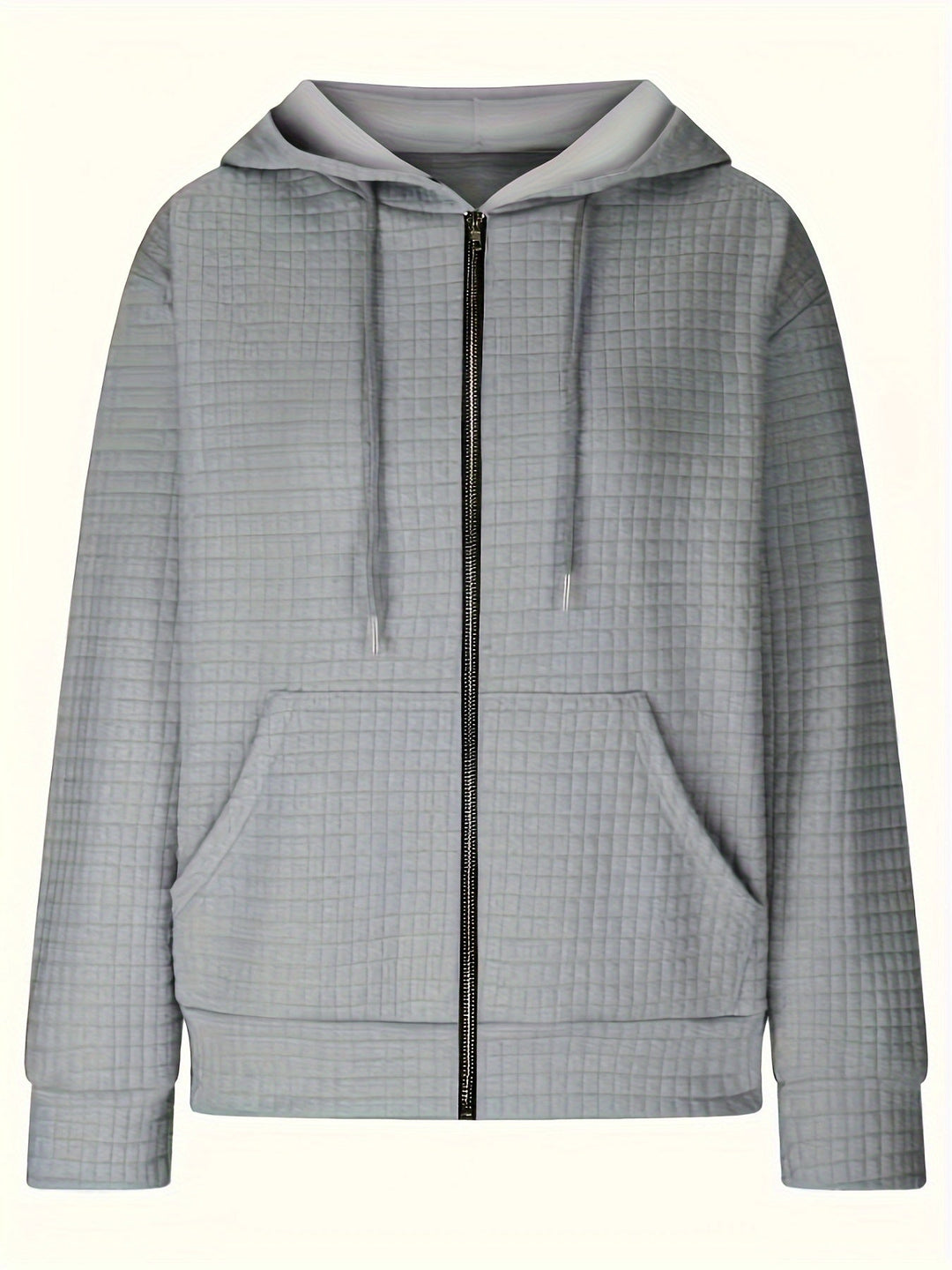 Maika | Textured Full-Zip Sweatshirt Hoodie