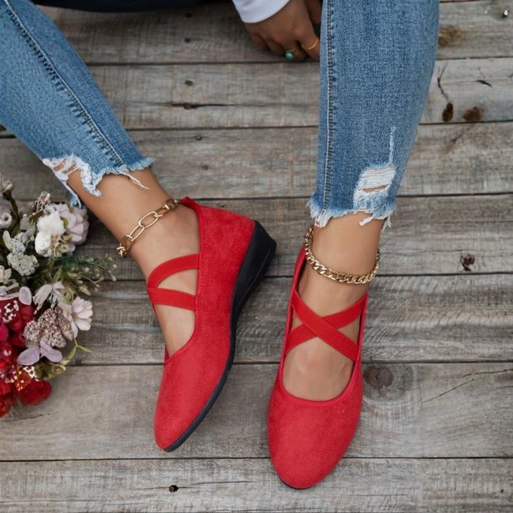 Angela | Elegant Comfy Closed Wedge Slip-On Shoes