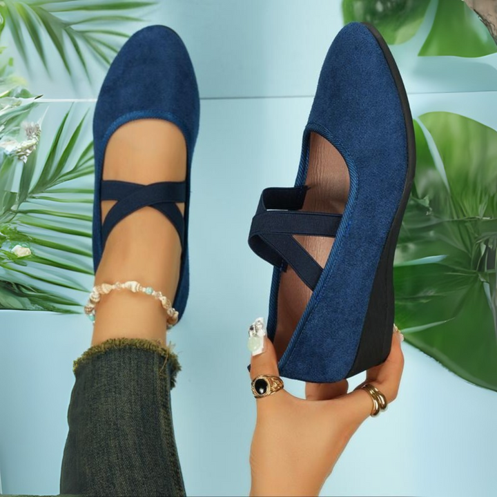 Angela | Elegant Comfy Closed Wedge Slip-On Shoes