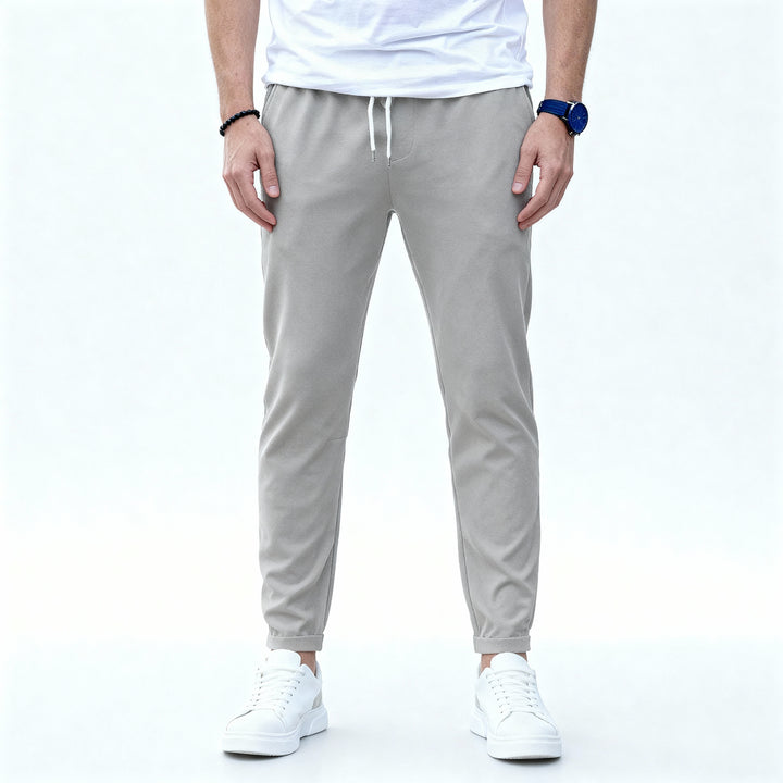 Elwyn | Solid-Colour Comfort Pants with Stretch