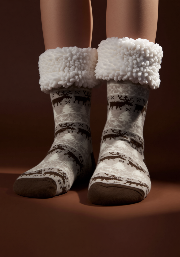 Nordic Sherpa Slipper Socks – Ultra-Warm & Cozy