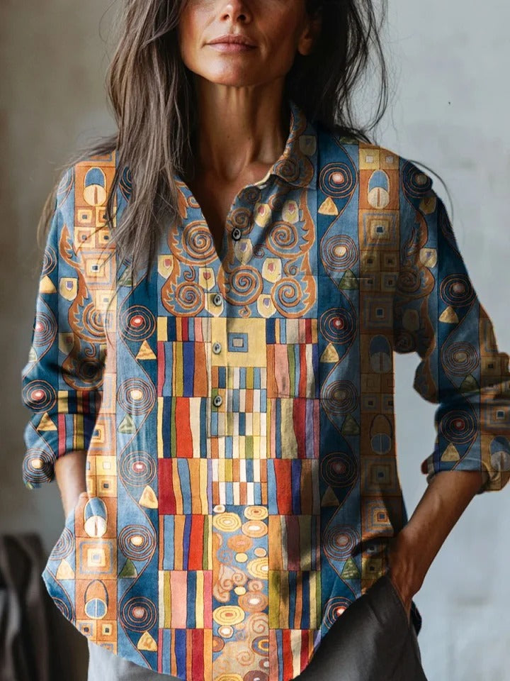 Freya | Sleeveless Abstract Geometric Pattern Art Print Dress