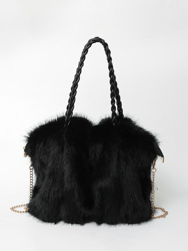 Jenah | Plush Velvet Shoulder Tote