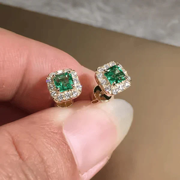 Cynthia Malva Emerald Earrings