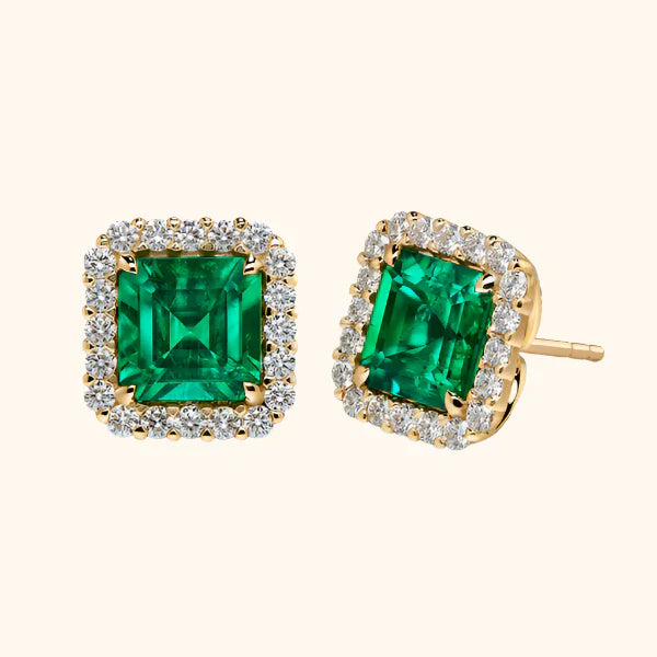 Cynthia Malva Emerald Earrings