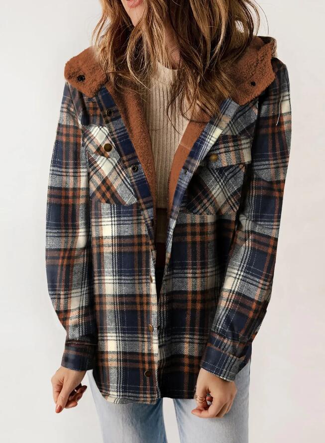 Susan | Women’s Plaid Hooded Flannel Winter Jacket