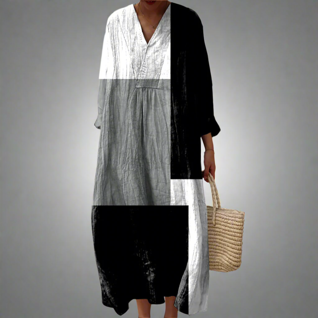 Colette | Abstract Patchwork Maxi Dress