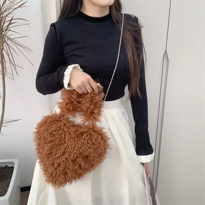 Amélie | Heart Plush Shoulder Bag