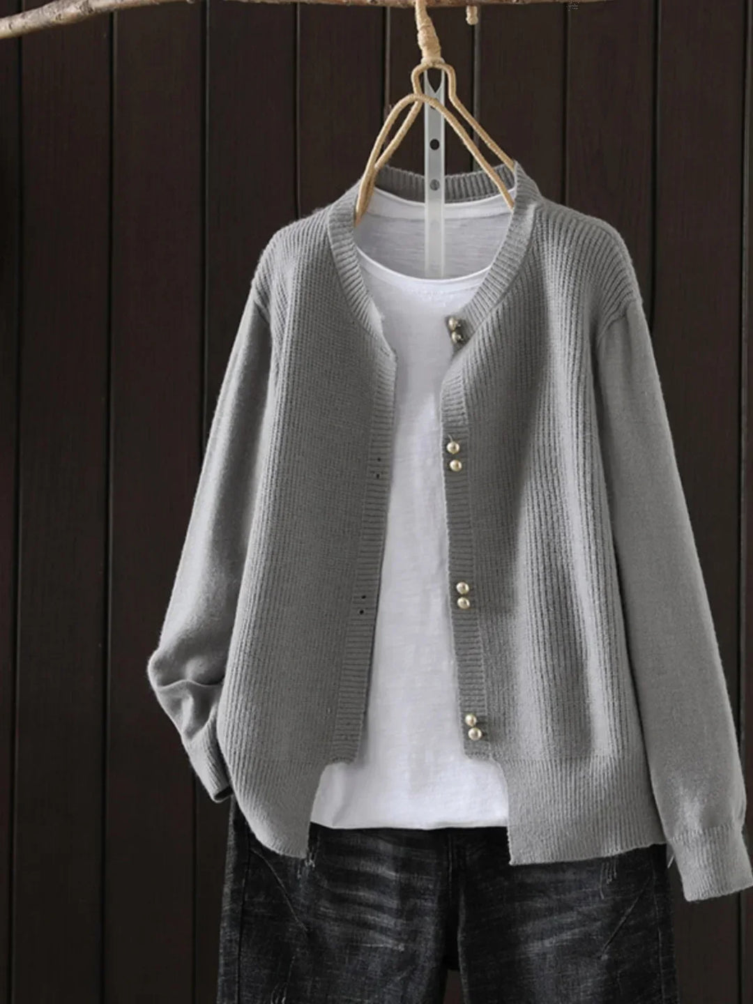 Lori | Chic Pearl-Button Cardigan