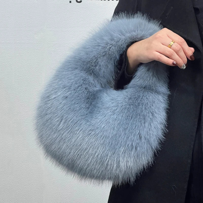 Jean | Faux Fur Half-Moon Shoulder Bag