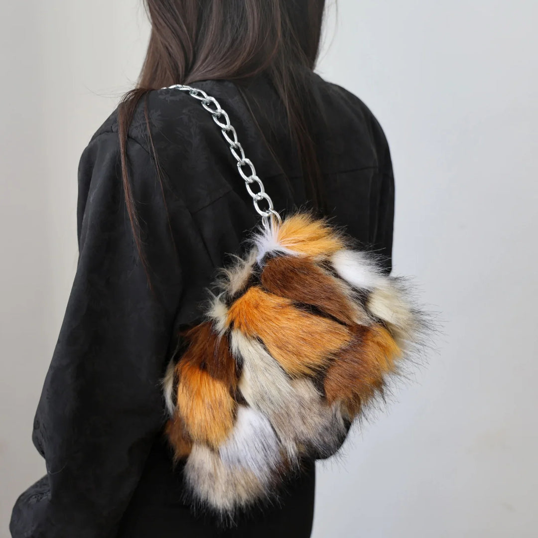 Brynn | Faux Fur Pattern Shoulder Bag
