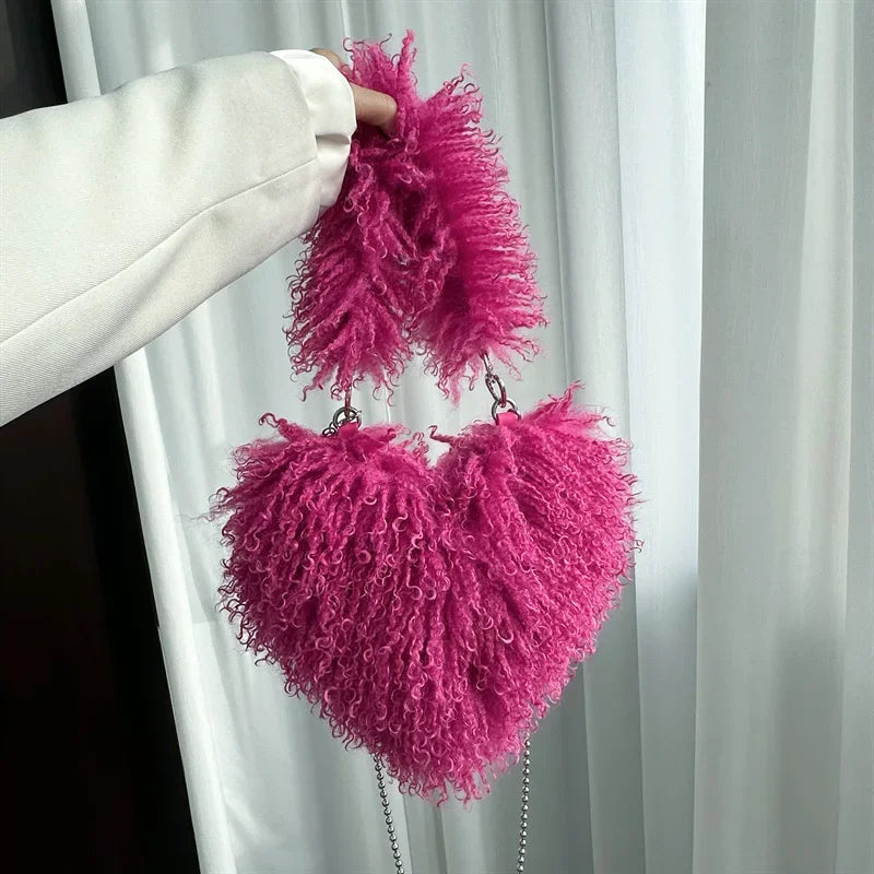 Amélie | Heart Plush Shoulder Bag