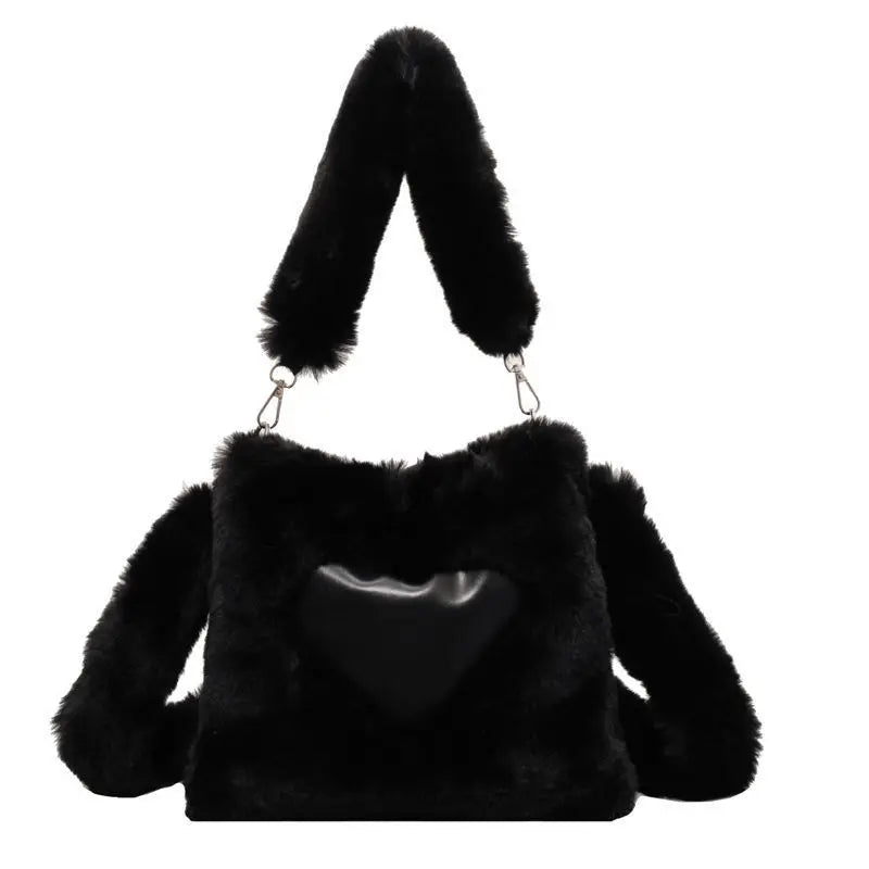 Catherine | Plush Heart Shoulder Bag