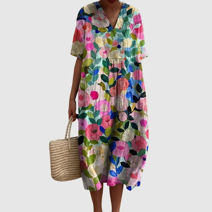 Rosie | Garden Bloom Watercolour Midi Dress