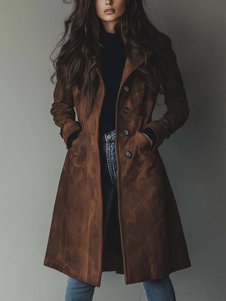 Anne | Vintage Suede Trench Coat