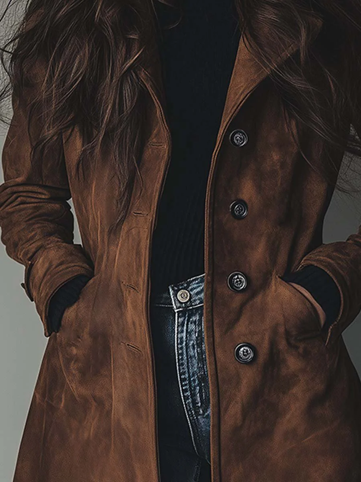 Anne | Vintage Suede Trench Coat