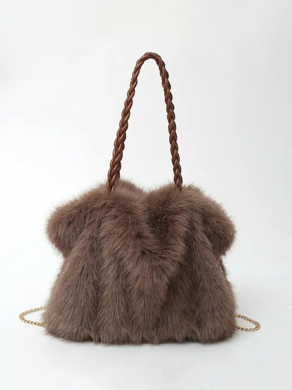 Jenah | Plush Velvet Shoulder Tote