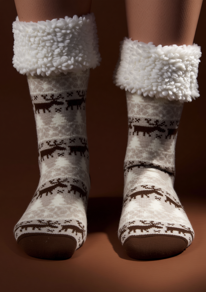 Nordic Sherpa Slipper Socks – Ultra-Warm & Cozy