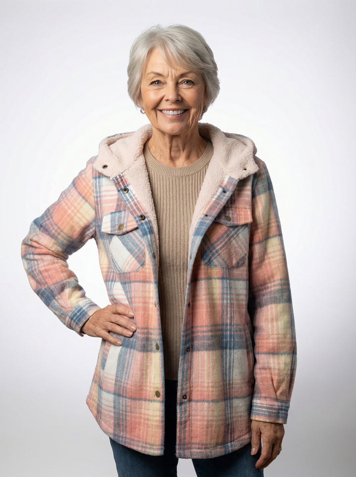 Susan | Women’s Plaid Hooded Flannel Winter Jacket