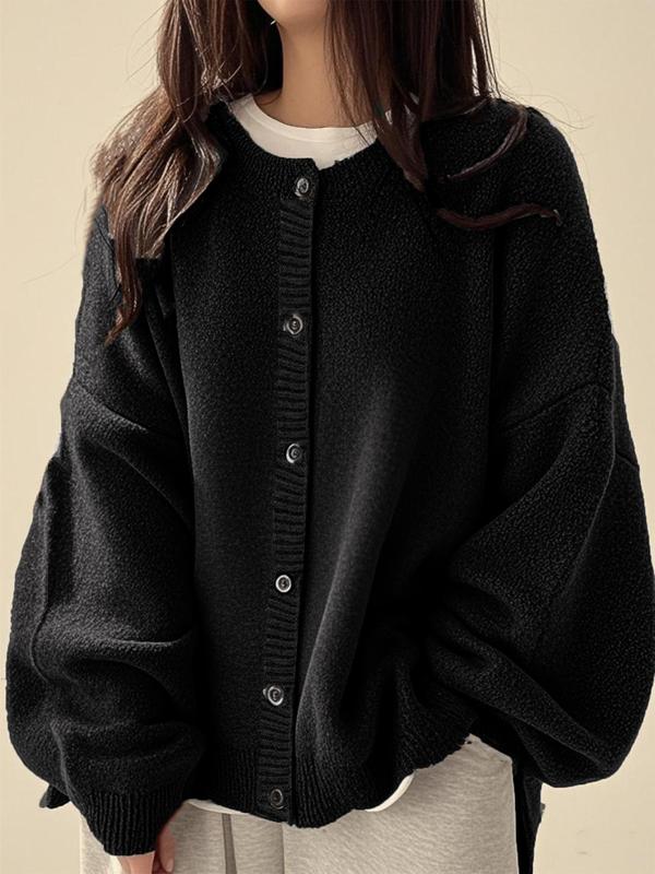 Mila | Women Solid Colour Button Front Knit Cardigan