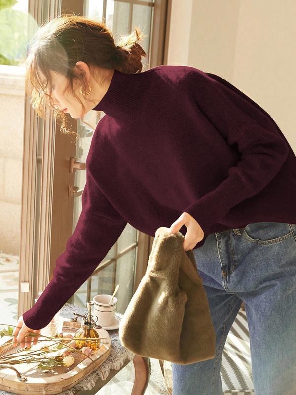 Zoey | Women High Neck Loose Knit Pullover Sweater