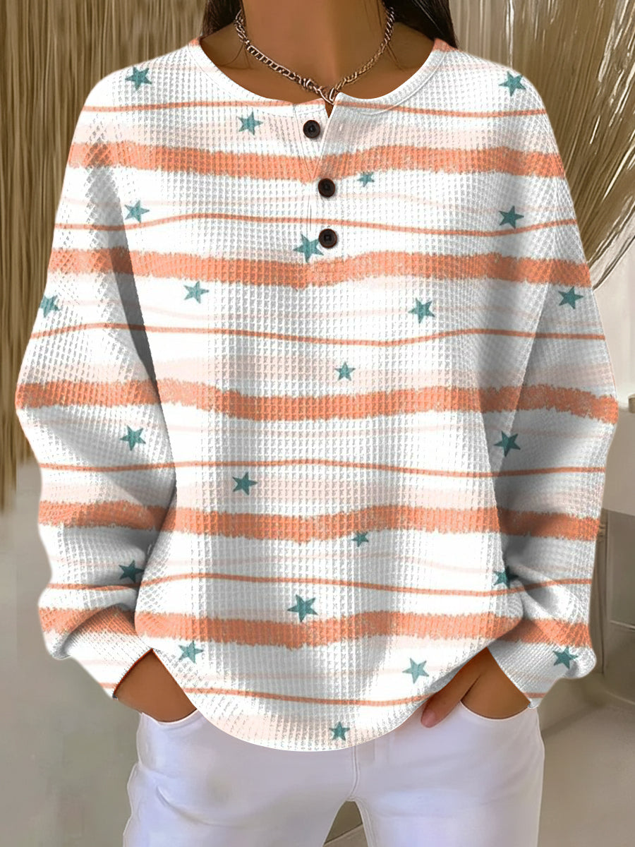 Siraelyn | Sweater with Stripes and Star Pattern