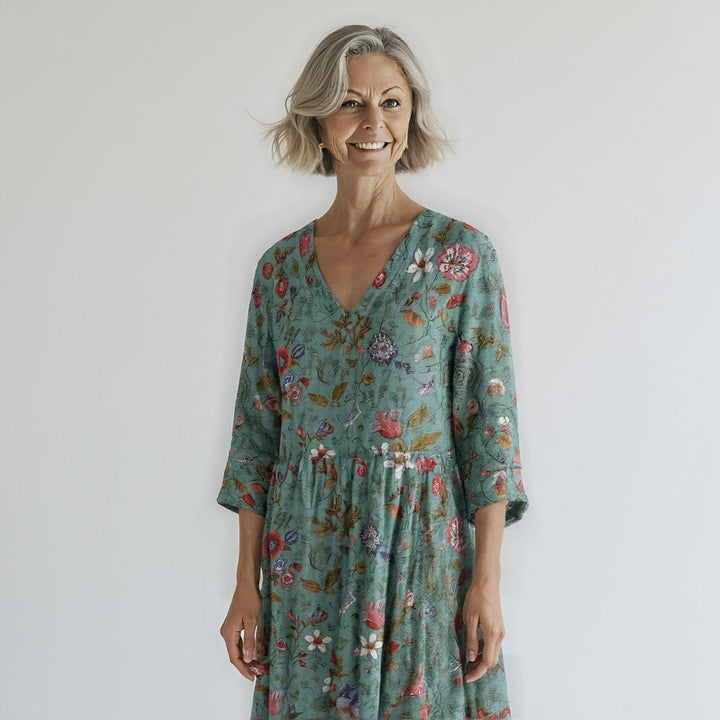 Abigail | Classic Summer Evening Floral Print Dress