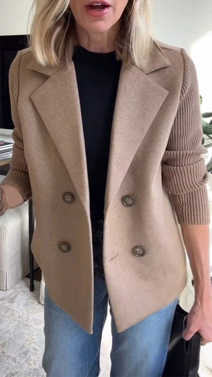 Anaru™ | Premium Elegant Knit-Sleeve Blazer