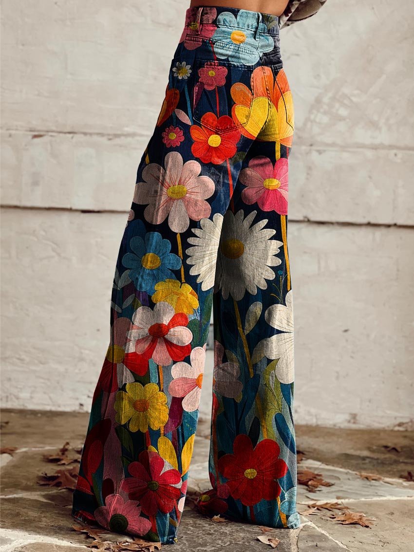 Poppy | Retro Garden Wide-Leg Pants