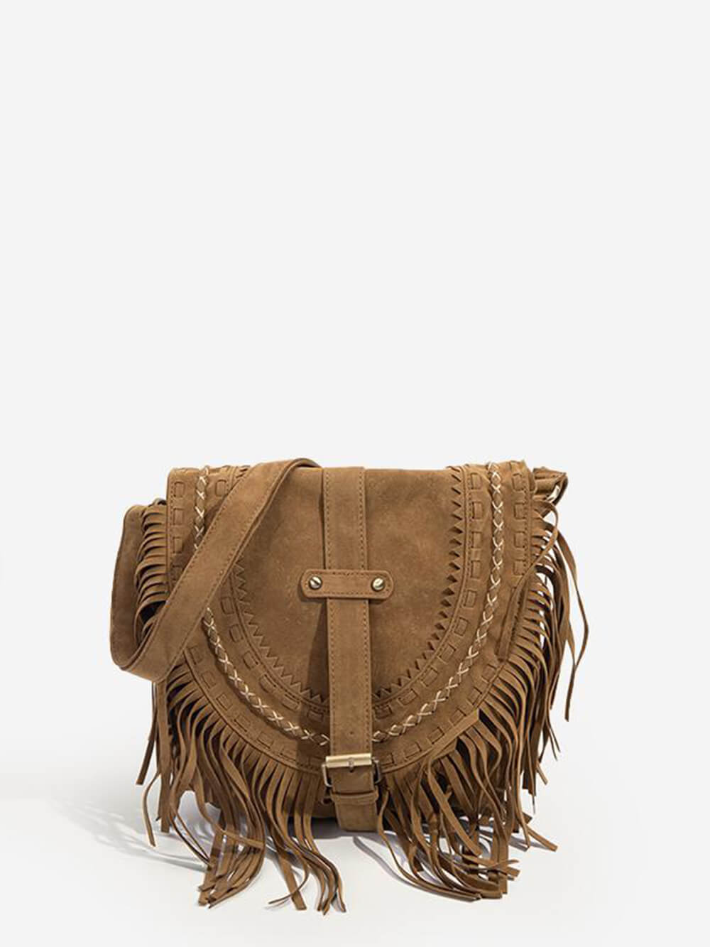 Riley™ | Handmade Bag with Fringes and Buckle